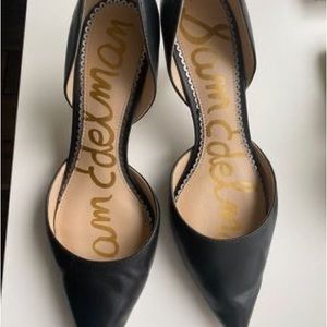 Sam Edelman black leather pointed heels